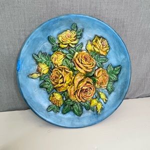 Vintage Collectible Ceramic 3D Plates, Hand Painted